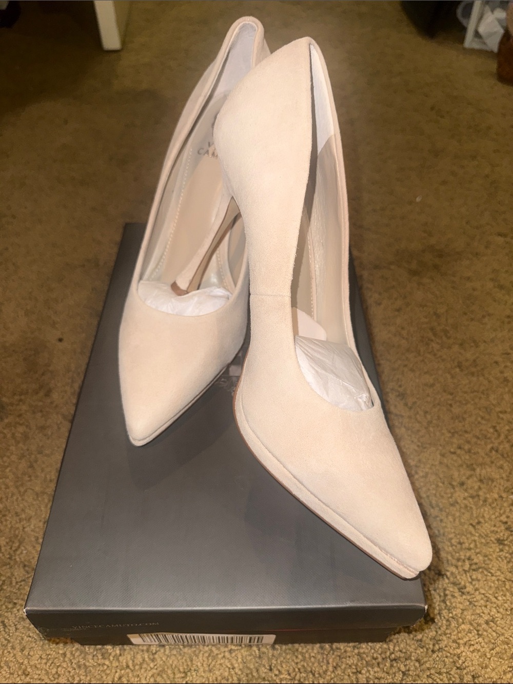 Vince Camuto Blush Suede Pointed Toe Stiletto Pumps